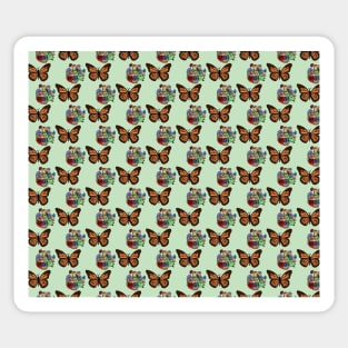 Aesthetic Butterfly and Flower Pattern by Courtney Graben Sticker